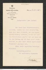 Nachlass Franz Steindachner, Brief von Richard von Wettstein an Franz Steindachner (23.12.1910), Inv.Nr. 590.03, Seite 1